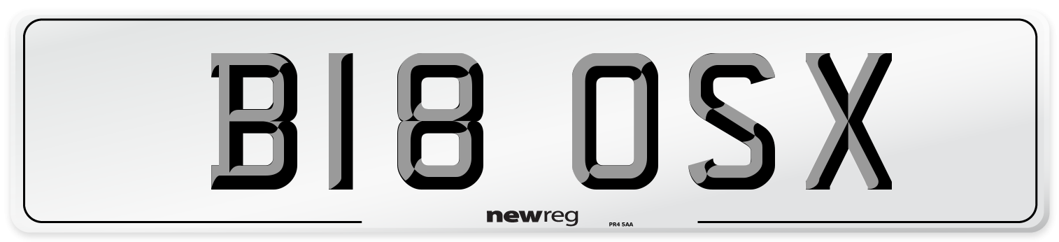 B18 OSX Number Plate from New Reg